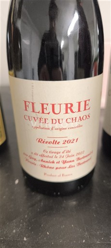 Viner Rouge sec Cuvée du Chaos Yannick & Yuna Bouquet 2021 Frankrike Beaujolais Fleurie AOC