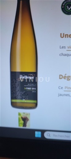 Вина Blanc sec Pinot gris tokay Wolfberger 2015 Francuska Алзас Аласас Vin de France