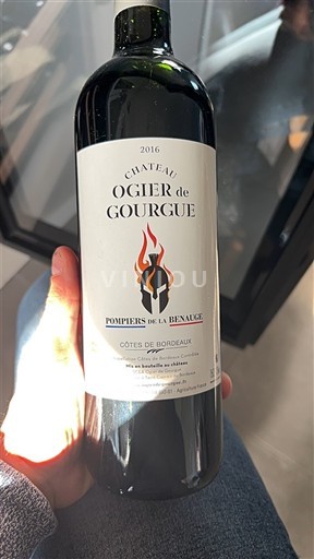 Viner Rouge sec Pompiers de la Benauge Château Ogier de Gourgue 2016 Frankrike Bordeaux Côtes-de-Bordeaux AOC