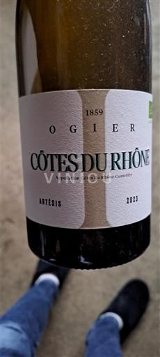 Verërat Blanc sec Artesis Ogier 2023 Francë Lugina e Ronës Bregdeti i Rodanit AOC