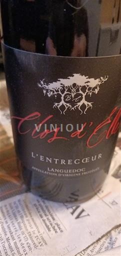 Wijnen Rouge sec L'Entrecœur Clos d'Elle 2021 Frankrijk Languedoc AOC