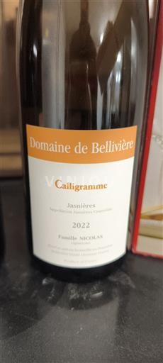 Dolina Loare Jasnières Domaine Bellivière Calligramme 2022