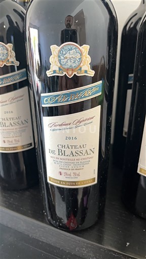 Viner Rouge sec Cuvée du 45ème parallèle Château Blassan 2016 Frankrike Bordeaux Bordeaux supérieur AOC