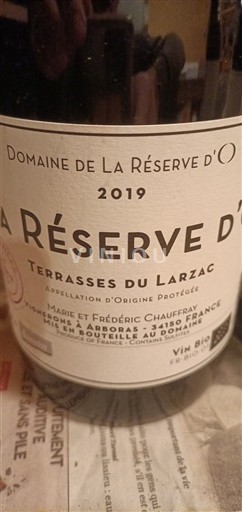 Languedoc Terrasser av Larzac Domaine La Réserve d'O 2019