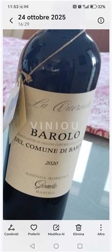 Viner Rouge sec La Quercia Azienda Agricola Le Querciole 2020 Italia Piemonte Barolo DOCG