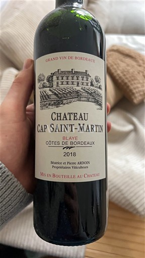 Viner Rouge sec Château Cap Saint-Martin 2018 Frankrike Bordeaux Blaye-côtes-de-bordeaux AOC