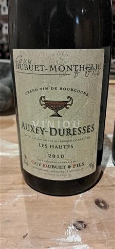 Burgundi Auxey-Duresses Guy Dubuet-Monthelie Les Hautes 2010