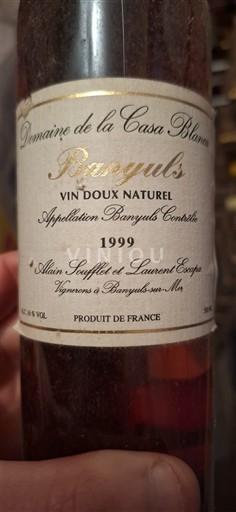 Vinos Rouge liquoreux Domaine La Casa Blanca 1999 Francia Rosellón Banyuls AOC