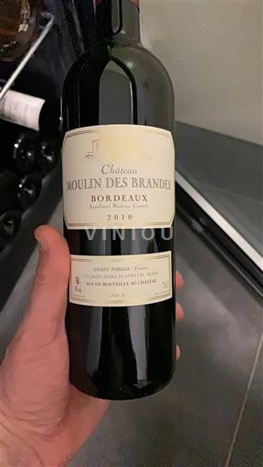Viner Rouge sec Château Moulin des Brandes 2010 Frankrike Bordeaux AOC