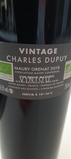 Rusijon Маури Mas Amiel Vintage Charles Dupuy 2018