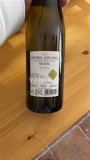 Trentino-Alto Adige E paspecifikuar H. Lun Riesling 2023