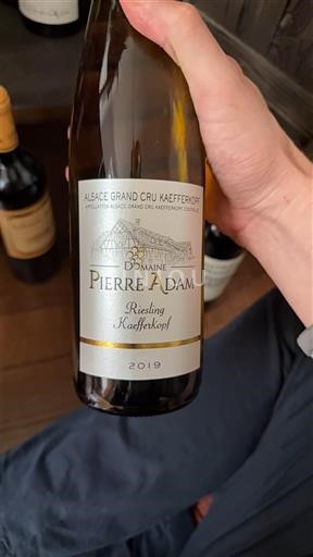Alsace Ikke spesifisert Grand Cru Domaine Pierre Adam Riesling Kaefferkopf 2019