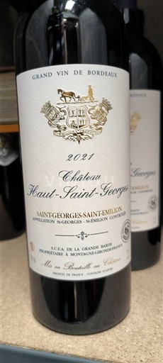 Bordo Сен-Џорџ-Сен-Емилион Château Haut-Saint-Georges 2021