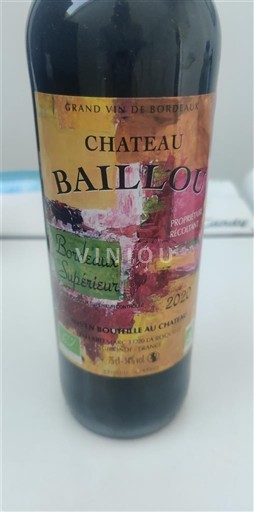 Bordeaux Bordeaux supérieur Château Baillou 2020