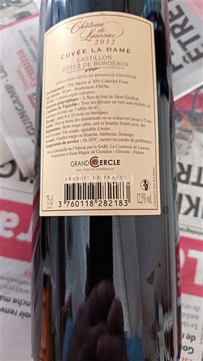 Bordoja Castillon-côtes-de-bordeaux Château Lamisse La Dame 2012