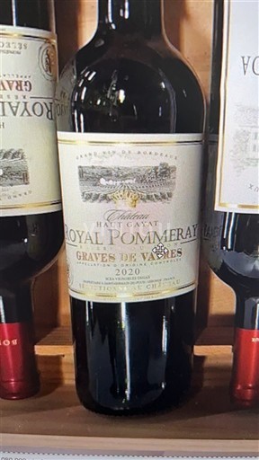 Verërat Rouge sec Royal Pommeray Château Haut Gavat 2020 Francë Bordoja Graves-de-vayres AOC