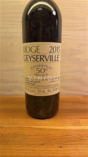 Kalifornijske AVA Сонома Коуст Ridge Geyserville 2015