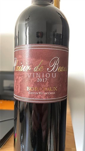 Vin Rouge sec Plaisir de Beauséjour 2017 France Bordeaux AOC