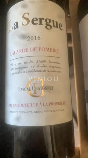 Bordeaux Lalande-de-Pomerol La Sergue 2016