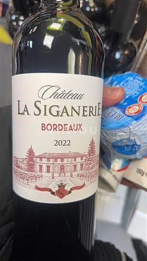 Viner Rouge sec Château La Siganerie 2022 Frankrike Bordeaux AOC