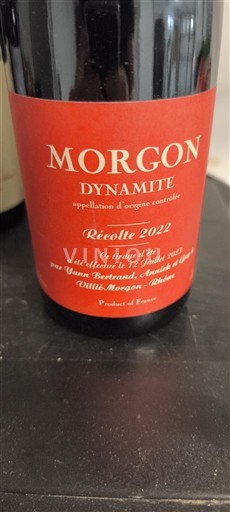 Viner Rouge sec Dynamite Yvan Bertrand 2022 Frankrike Beaujolais Morgon AOC