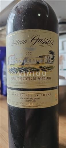Burdeos Primeras Colinas de Burdeos Château Gassies 2001