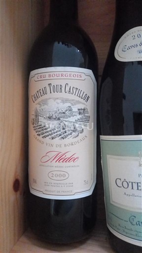 Rượu vang Rouge sec Château Tour Castillon 2000 Pháp Bordeaux Médoc AOC