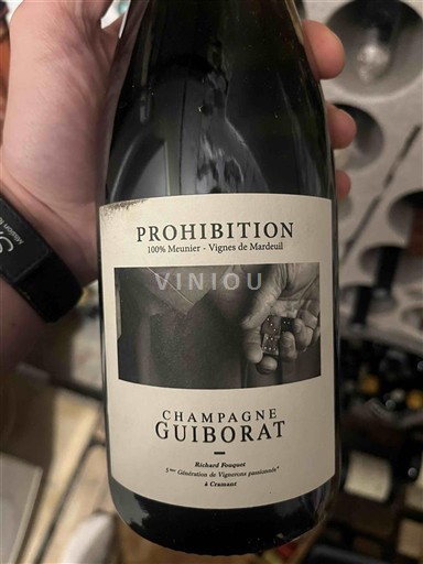 Musserende viner Blanc brut Prohibition Champagne Guiborat 2018 Frankrike Champagne AOC