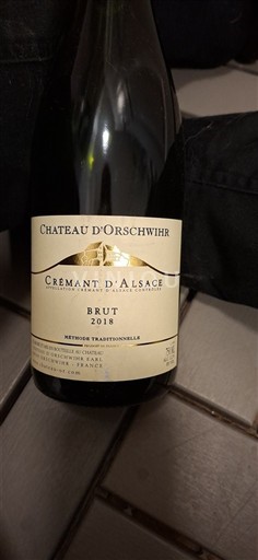 Mousserende wijnen Blanc brut Château Orschwihr 2018 Frankrijk Elzas Crémant d'Alsace AOC