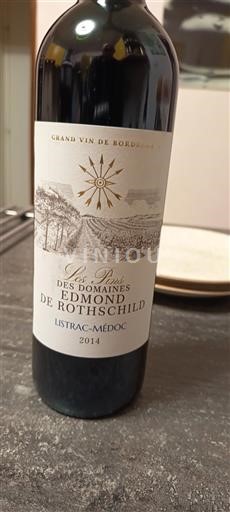 Вина Rouge sec Les Près des Domaines Edmond de Rothschild 2014 Francuska Bordo Листрак-Медок AOC