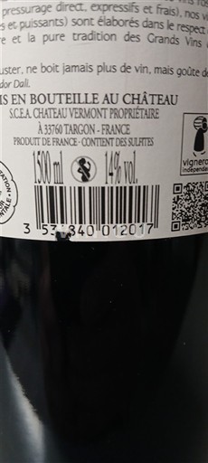 Bordoja Bordeaux Supérieur Château Vermont Jo Viti