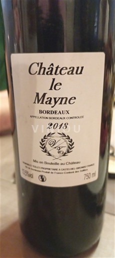 Bordeaux Château Le Mayne 2018