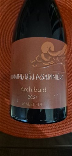 Languedok Malepère Domaine La Sapinière Archibald 2021