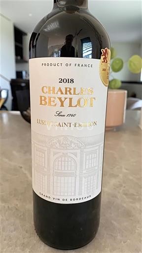 Вина Rouge sec Charles Beylot 2018 Francuska Bordo Лусак-Сент-Емилион AOC