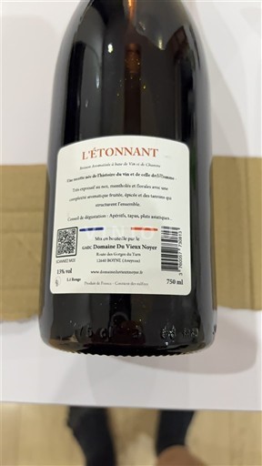 Loire-dalen Chinon Domaine Vieux Noyer L'Étonnant Ikke årgangsbestemt