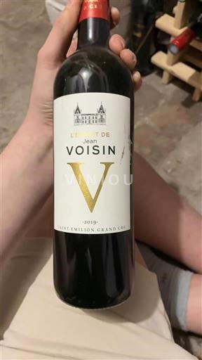 Bordoja Saint-Émilion Grand Cru Grand Cru Château Jean Voisin L'Intend de Jean Voisin 2019
