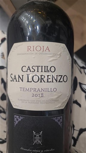 La Rioja Rioja Castillo San Lorenzo Tempranillo 2018
