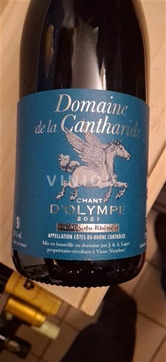 Rhônedalen Côtes-du-rhône Domaine La Cantharide Chant d'Olympe 2021