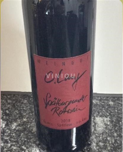 Баден Weingut C. Lang Spätburgunder Rotwein Spätlese 2018
