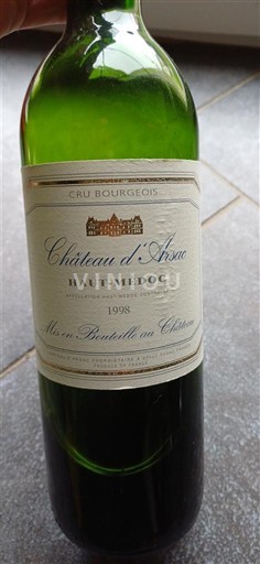 Bordoja Haut-Médoc Château Arcins 1998