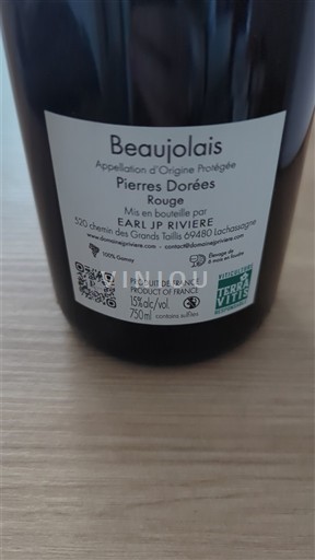 Beaujolais EARL JP RIVIERE Pierres Dorées Jo Viti