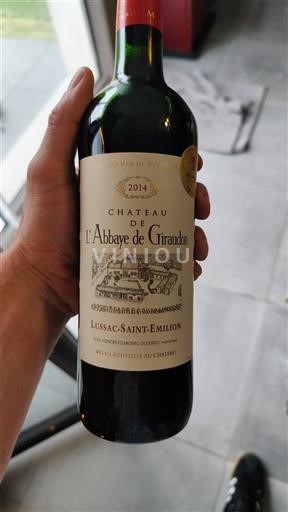Verërat Rouge sec Château L'Abbaye de Giraudon 2014 Francë Bordoja Lussac-Saint-Émilion AOC