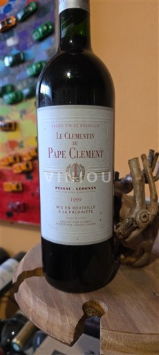 Verërat Rouge sec Le Clémentin du Pape Clément Pape Clément 1999 Francë Bordoja Pessac-Léognan AOC