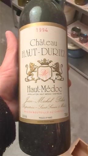 Verërat Rouge sec Château Haut-Duriez 1994 Francë Bordoja Haut-Médoc AOC