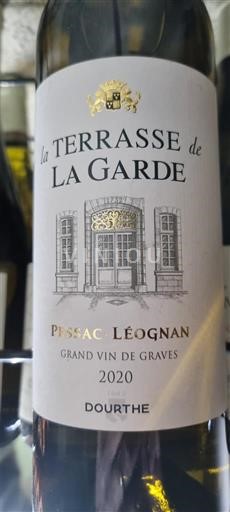Vinuri Blanc sec La Terrasse de La Garde 2020 Franța Bordeaux Pessac-Léognan AOC