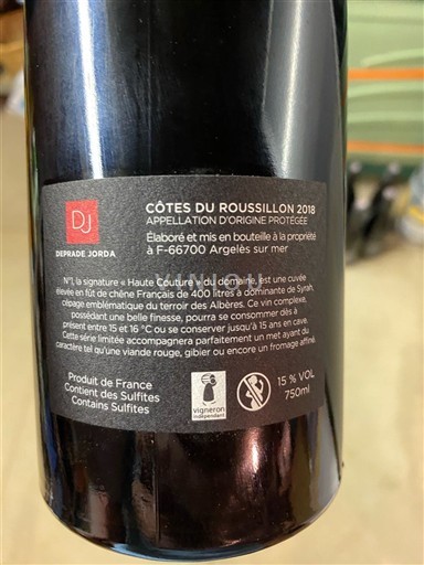 Wines Rouge sec Haute Couture Domaine Deprade Jorda 2018 France Roussillon Côtes-du-Roussillon AOC