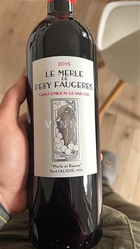 Bordoja Saint-Émilion Grand Cru Péby Faugères Le Merle de Péby Faugères 2015
