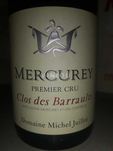 Vini Rouge sec Clos des Barraults Domaine Michel Juillot 2016 Francia Borgogna Mercurey AOC Premier Cru