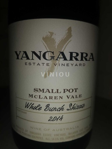 Јужна Аустралија Dolina Meklaren Yangarra Estate Vineyard Whole Bunch Shiraz Small Pot 2014