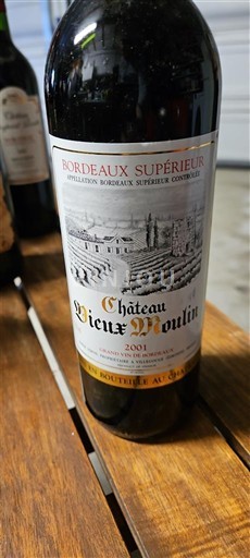 Вина Rouge sec Château Vieux Moulin 2001 Франція Бордо Бордо Суперіор AOC